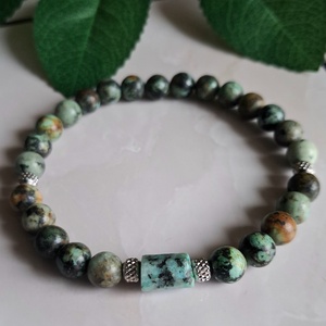 Afrikai türkiz ásvány karkötő- megújulás, egyensúly, Ékszer, Karkötő, Ásványkarkötő, , MESKA