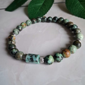 Afrikai türkiz ásvány karkötő- megújulás, egyensúly - ékszer - karkötő - ásványkarkötő - Meska.hu