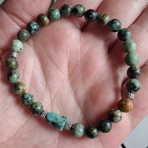 Afrikai türkiz ásvány karkötő- megújulás, egyensúly - ékszer - karkötő - ásványkarkötő - Meska.hu