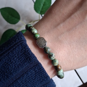 Afrikai türkiz ásvány karkötő- megújulás, egyensúly - ékszer - karkötő - ásványkarkötő - Meska.hu