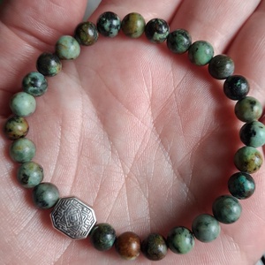 Afrikai türkiz ásvány karkötő- megújulás, egyensúly - ékszer - karkötő - ásványkarkötő - Meska.hu