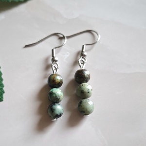 Afrikai türkiz ásvány fülbevaló- megújulás, egyensúly, Ékszer, Fülbevaló, Lógó fülbevaló, , MESKA