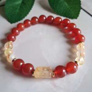 Karneol és citrin ásvány karkötő � energia, életerő, Ékszer, Karkötő, Ásványkarkötő, , MESKA