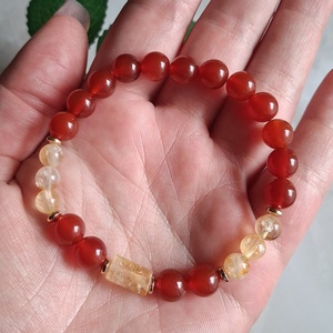 Karneol és citrin ásvány karkötő � energia, életerő - ékszer - karkötő - ásványkarkötő - Meska.hu