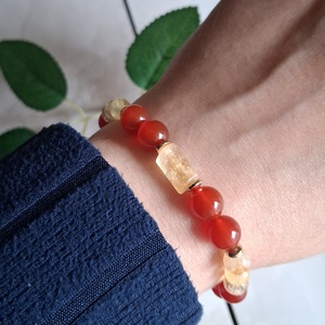 Karneol és citrin ásvány karkötő � energia, életerő - ékszer - karkötő - ásványkarkötő - Meska.hu