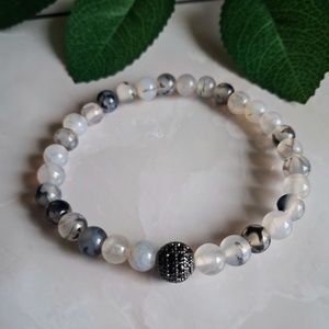 Sárkányvéna achát ásvány karkötő � védelem, stabilitás, Ékszer, Karkötő, Ásványkarkötő, , MESKA