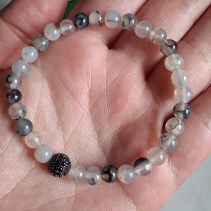 Sárkányvéna achát ásvány karkötő � védelem, stabilitás - ékszer - karkötő - ásványkarkötő - Meska.hu