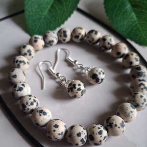 Dalmata jáspis ásvány ékszerszett � játékosság és védelem - ékszer - ékszerszett - Meska.hu