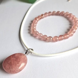 Eperkvarc nyaklánc és karkötő szett � szeretet és gyengédség, Ékszer, Ékszerszett, , MESKA