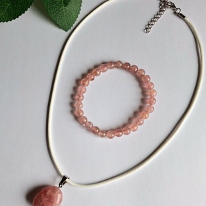 Eperkvarc nyaklánc és karkötő szett � szeretet és gyengédség - ékszer - ékszerszett - Meska.hu