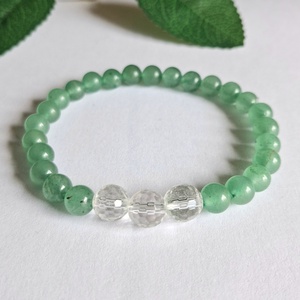 Minimal zöld aventurin és hegyikristály ásvány karkötő - ékszer - karkötő - ásványkarkötő - Meska.hu