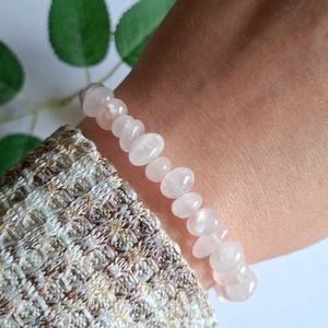 Rózsakvarc splitter ásvány karkötő és fülbevaló szett - ékszer - ékszerszett - Meska.hu