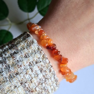 Karneol splitter ásvány karkötő- meleg tónusok, természetes forma, Ékszer, Karkötő, Ásványkarkötő, , MESKA
