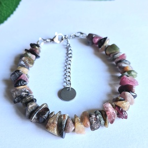 Vegyes turmalin splitter karkötő nemesacél kapoccsal - Meska.hu