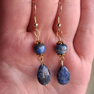 Lapis lazuli (lápisz) ásvány fülbevaló - Meska.hu