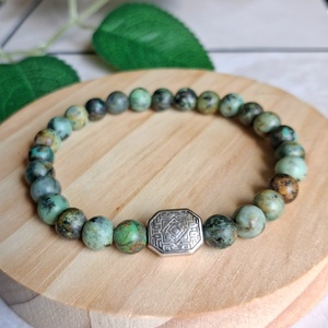 Afrikai türkiz ásvány karkötő- megújulás, egyensúly, Ékszer, Karkötő, Ásványkarkötő, , MESKA