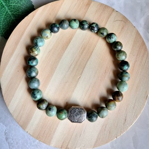 Afrikai türkiz ásvány karkötő- megújulás, egyensúly - ékszer - karkötő - ásványkarkötő - Meska.hu