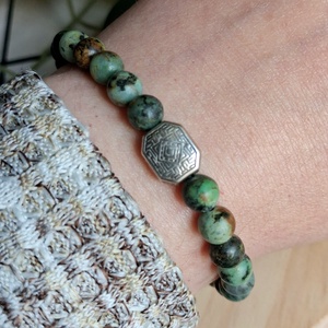 Afrikai türkiz ásvány karkötő- megújulás, egyensúly - ékszer - karkötő - ásványkarkötő - Meska.hu