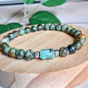 Afrikai türkiz ásvány karkötő- megújulás, egyensúly, Ékszer, Karkötő, Ásványkarkötő, , MESKA