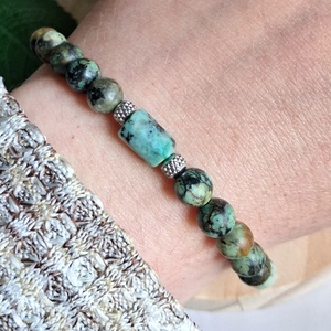 Afrikai türkiz ásvány karkötő- megújulás, egyensúly - ékszer - karkötő - ásványkarkötő - Meska.hu