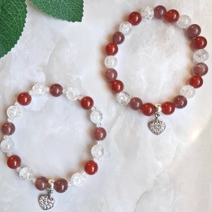 Anya-lánya páros ásvány karkötő - szeretet és összetartozás- videós bemutatással - ékszer - karkötő - ásványkarkötő - Meska.hu