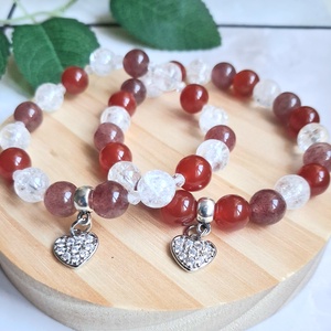 Anya-lánya páros ásvány karkötő - szeretet és összetartozás- videós bemutatással - ékszer - karkötő - ásványkarkötő - Meska.hu