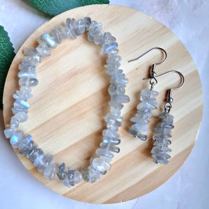 Labradorit splitter ásvány karkötő- természetes forma, szép fényjáték- Videóval - Meska.hu