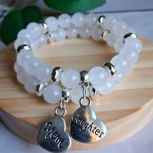 Minimal anya lánya ásvány karkötőszett anyák napjára - ékszer - karkötő - ásványkarkötő - Meska.hu