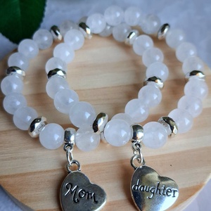 Minimal anya lánya ásvány karkötőszett anyák napjára - ékszer - karkötő - ásványkarkötő - Meska.hu