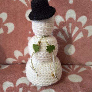 Amigurumi Hóember - Lakásdekor - karácsony - karácsonyi lakásdekoráció - karácsonyi lakásdíszek - Meska.hu