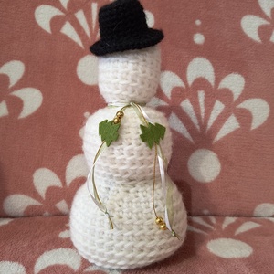 Amigurumi Hóember - Lakásdekor - karácsony - karácsonyi lakásdekoráció - karácsonyi lakásdíszek - Meska.hu
