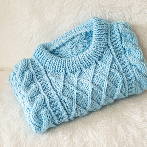 Kézzel kötött baba pulóver - ruha & divat - babaruha & gyerekruha - pulóver - Meska.hu