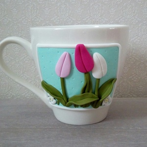 Tulipános kávés csésze - Meska.hu