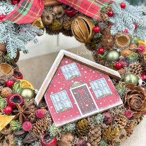 Téli ajtódisz - karácsony - karácsonyi lakásdekoráció - karácsonyi ajtódíszek - Meska.hu