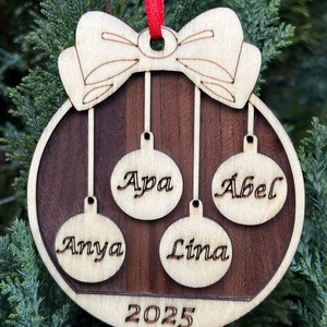 Családi Karácsonyfadísz, Karácsony, Karácsonyi lakásdekoráció, Karácsonyfadíszek, , MESKA