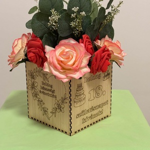 Virágdoboz, Otthon & Életmód, Dekoráció, Virágdísz és tartó, Virágbox, virágdoboz, Gravírozás, pirográfia, MESKA