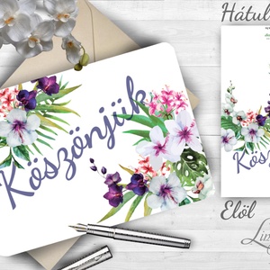 Esküvői lap, köszönet lap, köszönjük, köszönöm, meghívó, Esküvő Képeslap, virágos lap, pénz átadó -  - Meska.hu
