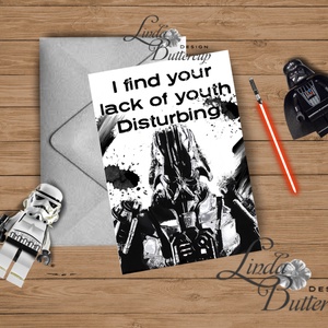 Star Wars, Darth Vader üdvözlőlap, Vicces Születésnapi lap, képeslap, Star wars festmény, Szülinap kártya -  - Meska.hu