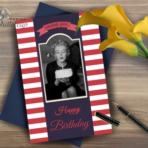 Szülinapi üdvözlőlap, Marilyn Monroe, Vicces Születésnapi képeslap, Szülinap kártya, Apa, Apu, Apák napja -  - Meska.hu