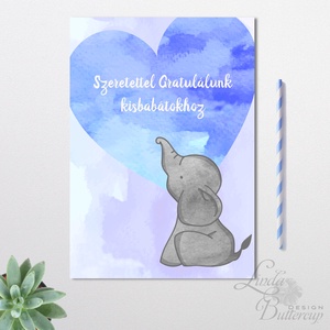 Gratulálunk Baba köszöntő képeslap, Megérkeztem lap, Keresztelő, kisfiú, kislány, baba, baby, újszülött -  - Meska.hu