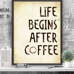 Konyhai falikép, Konyha dekoráció, Kávé, Cappucino, Kávézó, Coffee, idézet, Iroda dekor, Office -  - Meska.hu