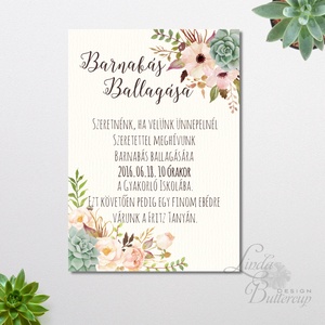 Ballagási meghívó, Elegáns meghívó, Romantikus Esküvői meghívó, Elegáns Esküvő, Vacsora meghívó - esküvő - meghívó & kártya - meghívó - Meska.hu