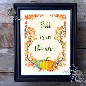 Őszi dekoráció, őszi falikép, őszi falevelek, levél festmény, őszi kép, levél falikép, dekor, tök  -  - Meska.hu