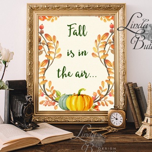 Őszi dekoráció, őszi falikép, őszi falevelek, levél festmény, őszi kép, levél falikép, dekor, tök  -  - Meska.hu