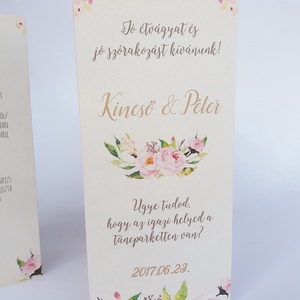 Menü, Asztalszám, itallap, Rózsás,rózsaszín, pink, + SZERKESZTÉSI DÍJat is tedd kosárba - esküvő - meghívó & kártya - menü - Meska.hu