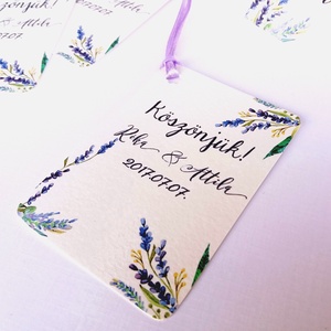 Köszönet kártya, ajándékkísérő,köszönet ajándék, esküvői kísérőkártya, köszönjük, levendula, levendulás, lila, rét -  - Meska.hu