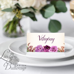 Esküvői ültetőkártya, ültető, Rózsa, Rózsás kártya, virágos ültető, ültetésirend, hely kártya, virágos esküvői dekoráció, Esküvő, Meghívó & Kártya, Ültetési rend, Fotó, grafika, rajz, illusztráció, Papírművészet, MESKA