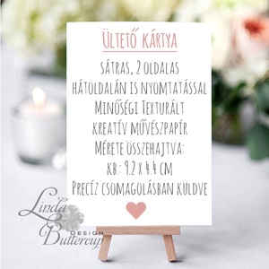 Esküvői ültetőkártya, ültető, virágos ültető, ültetésirend, hely kártya, romantikus, nyugalmas - esküvő - meghívó & kártya - ültetési rend - Meska.hu