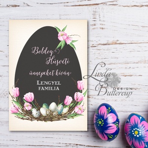 Húsvéti Képeslap, Húsvéti lap, Boldog Húsvétot, Húsvéti üdvözlőlap, Húsvéti Nyuszi, Nyúl, tojás, vicces, Boldog nyulat, Otthon & Életmód, Papír, írószer, Meghívó, Ajándékozás kellékei, Fotó, grafika, rajz, illusztráció, Mindenmás, MESKA