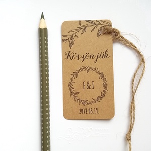 Köszönet kártya, ajándékkísérő,köszönet ajándék, esküvői kísérőkártya, köszönjük, romantikus, arany, virágos, rózsa -  - Meska.hu